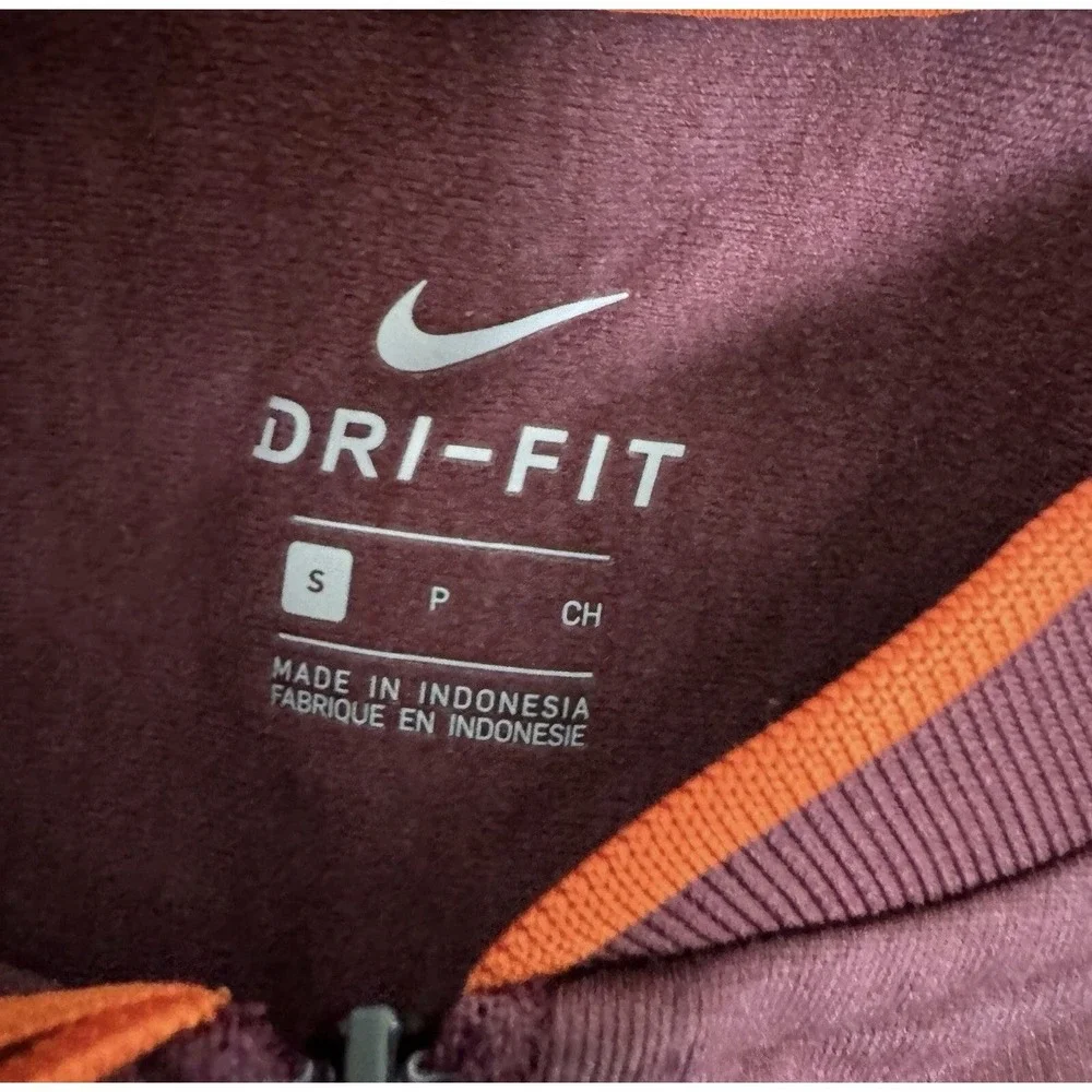 Virginia Tech‎ VT Hokies Sweater Mens Small Red Pullover 1/4 Zip Dri Fit Nike